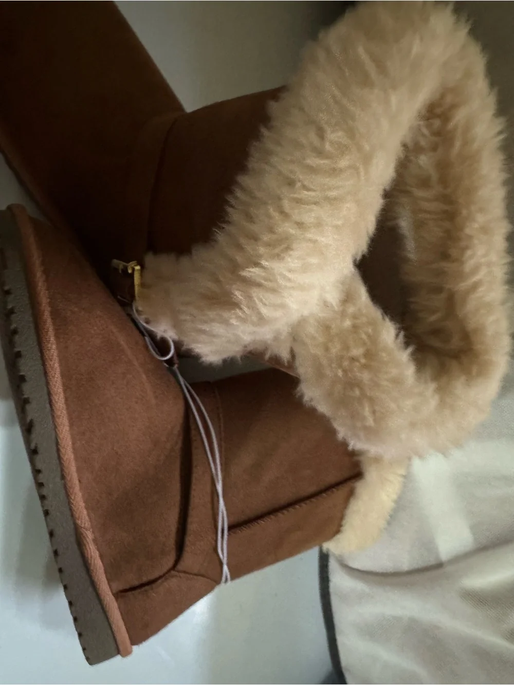The Children's Place Sz 5 Girls' Brown Faux-Suede Shearling Winter Boots NWT😊😊